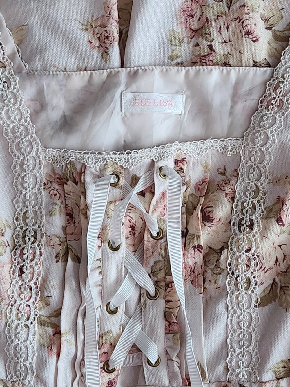 Liz lisa balletcore coquette lace corset floral dress RARE xs - Picture 3 of 3